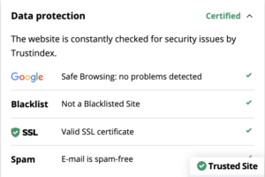 Trusted website: Safe browsing; Not Blacklisted; Valid SSL Certificate; Email spam free