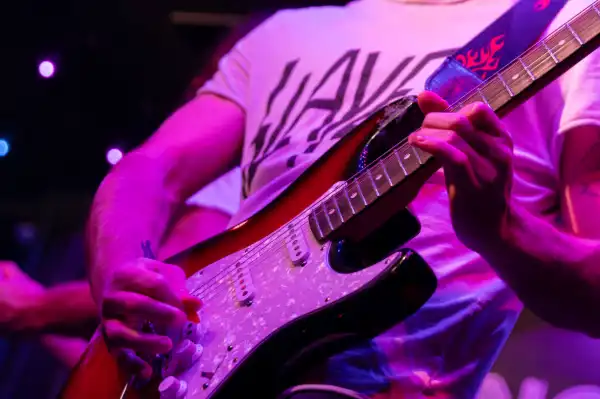 Guitar close up with hands