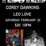Dark flyer with two DJs