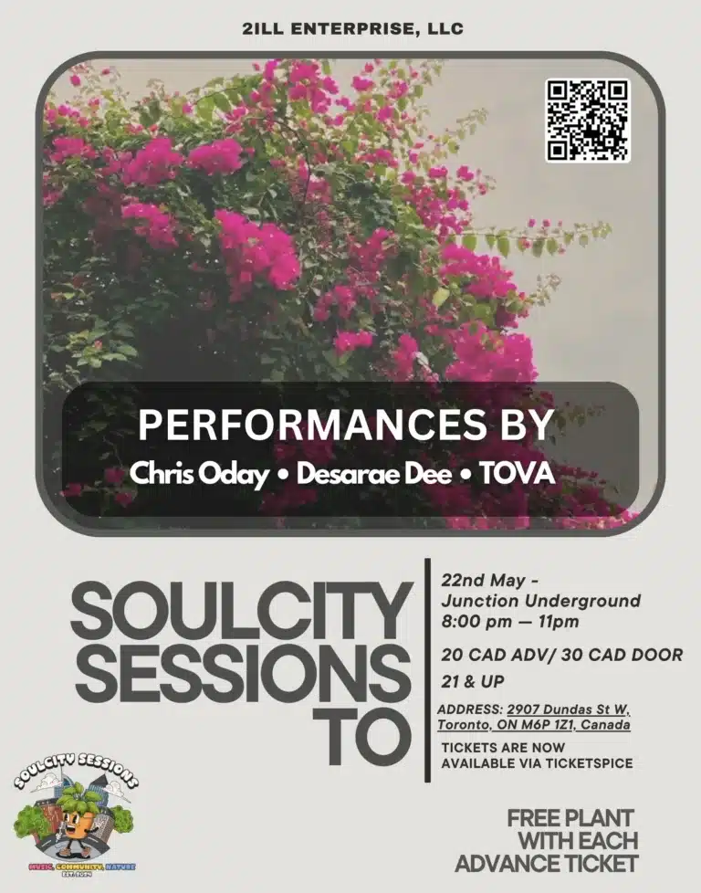 Flyer with flowers for SOULCITY SESSIONS