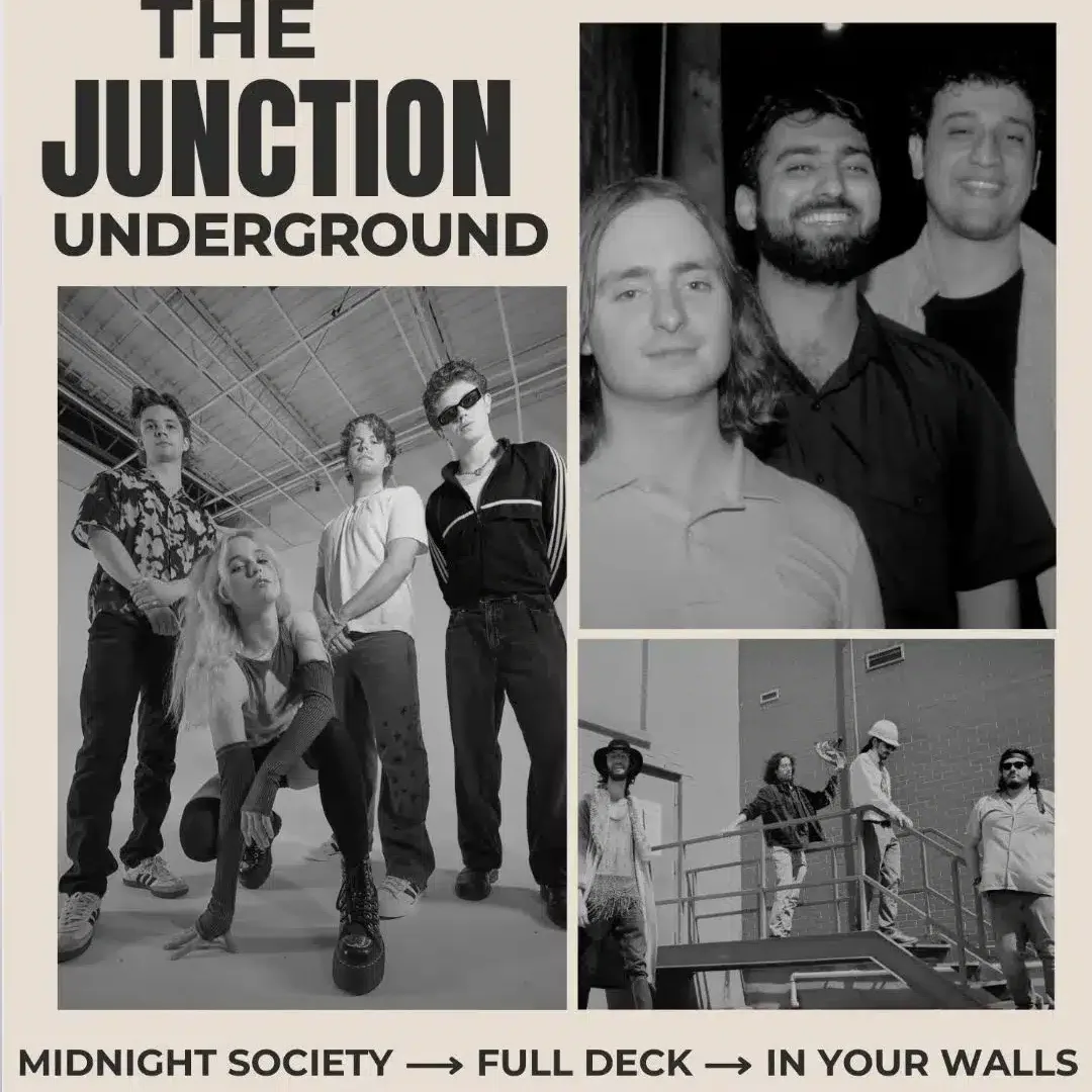 Three photos of groups of men